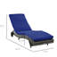 Chaise longue d'extérieur Comfy - Chaise de piscine avec coussin, chaise à 5 angles et roues réglables, coussin en PE bleu foncé, pour le mouvement