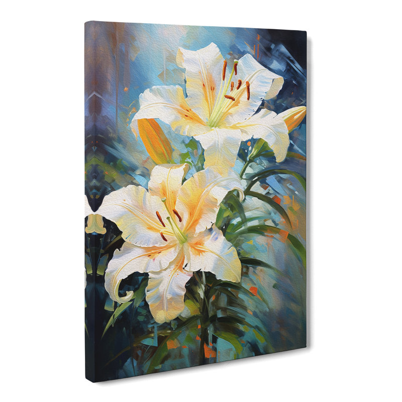 Lily Flower Impressionism Art - Wrapped Canvas, 50cm H x 35cm W x 3cm D