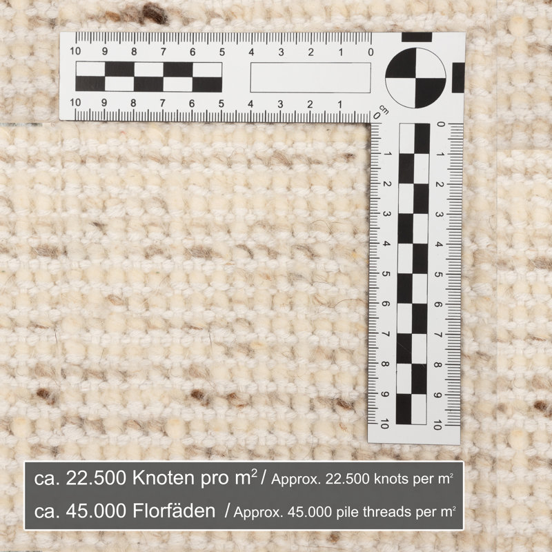 Hand Knotted Wool Beige Indoor Rug, Rectangle 120 x 180cm