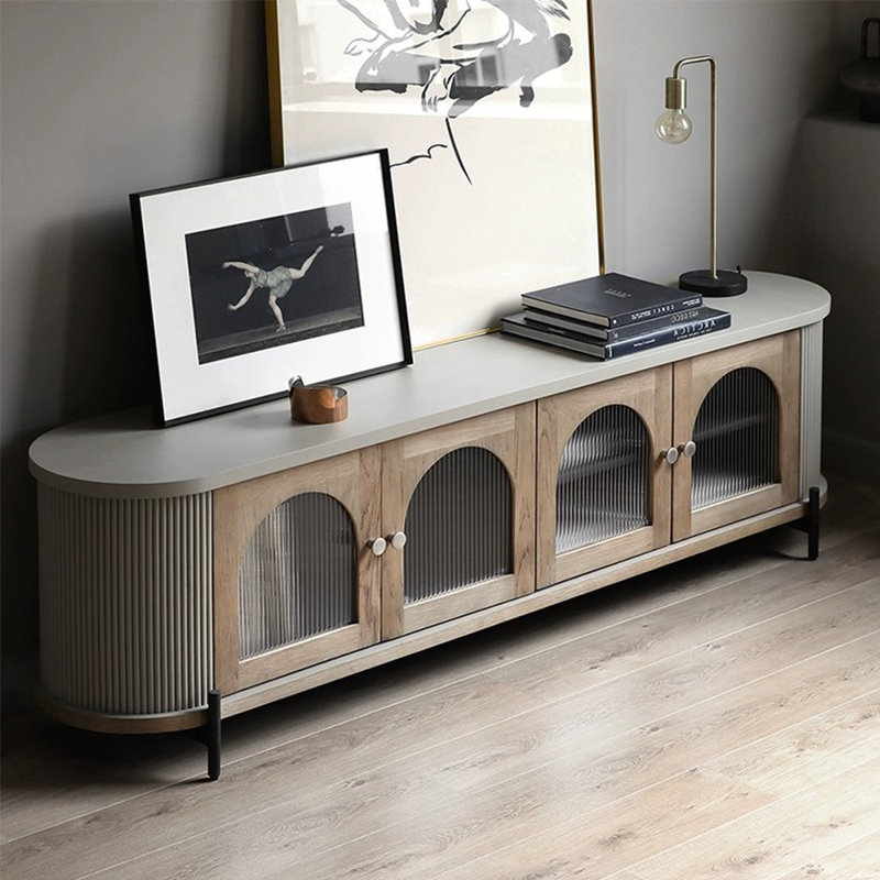 Spacious storage space TV cabinet, 22.44"H x 78.74"W x 18.11"D