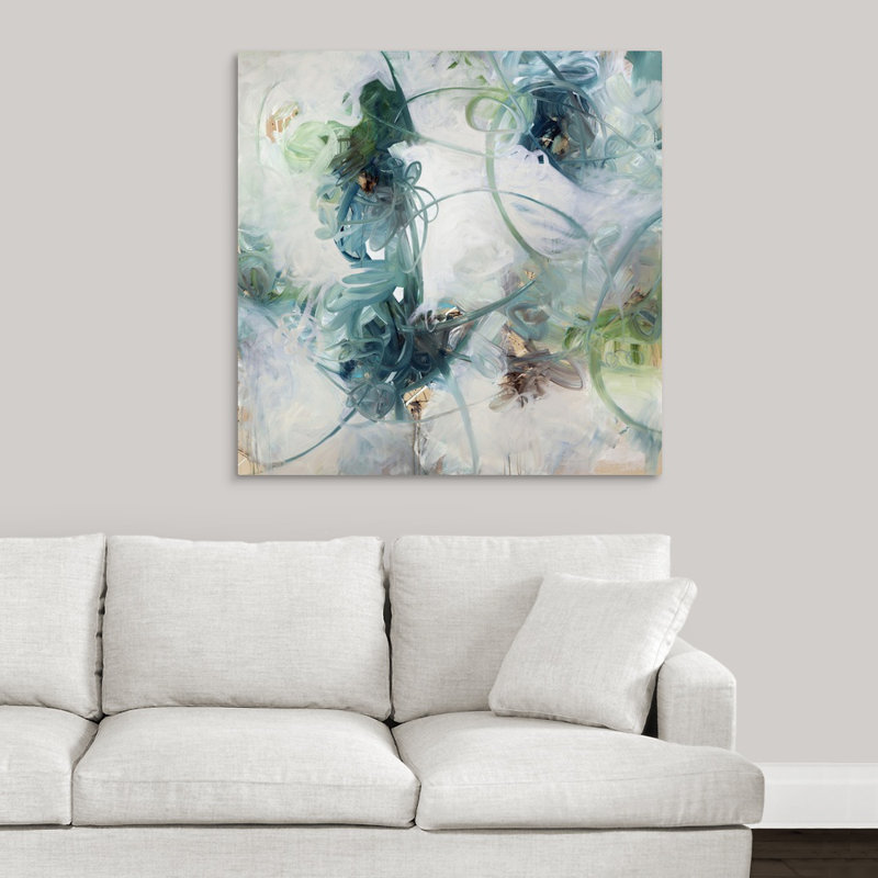 «Tangled Up in Blue», peinture sur toile, H 36 po x l 36 po x P 1,25 po, Toile tendue