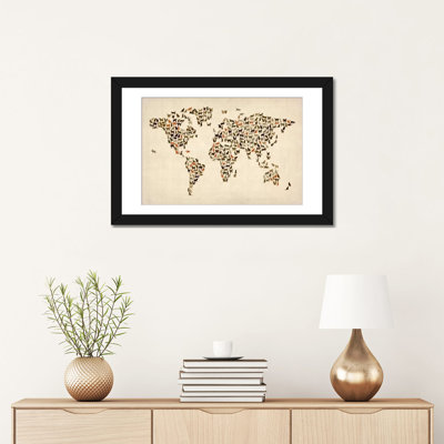 « chats world map ii »-impression sur toile tendue Karlskrona