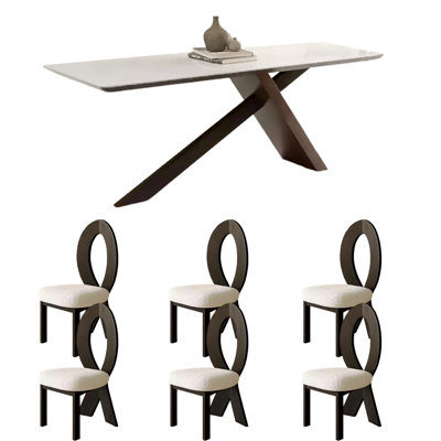Ensemble de table de salle à manger rectangulaire de style français