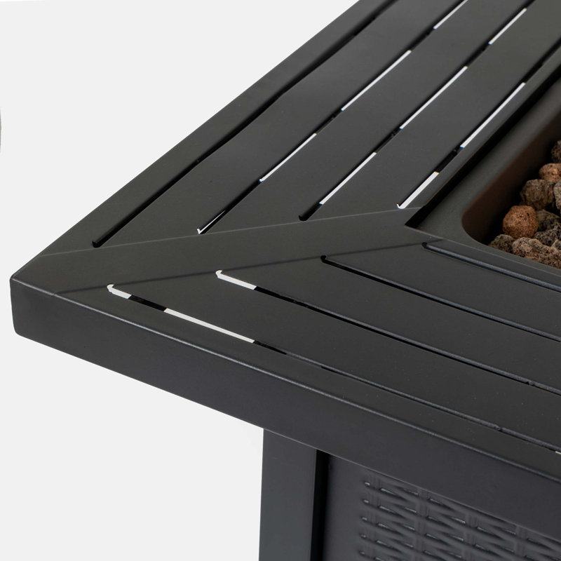 28-inch Iron Square Propane Fire Pit Table