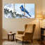 «Birds Jay on Snowy Branch Winter Scene», ensemble de 3 impressions d'art sur toile-603018768