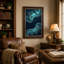 Art mural sur toile bleu sarcelle Koi-1019896610