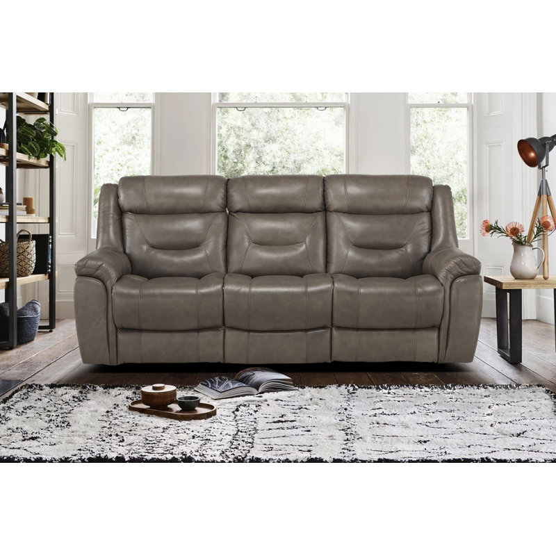 Canapé inclinable en cuir Robitaille, H 41 po x l 163,5 po x P 40 po, Similicuir brun