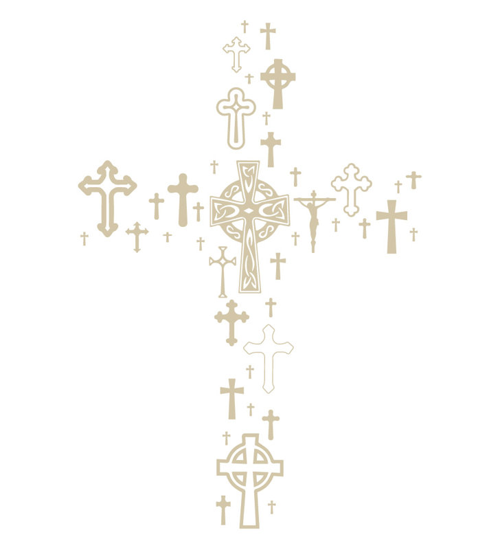 Décalcomanie murale cross collection, Beige, H 24 po x l 16 po x P 0,01 po