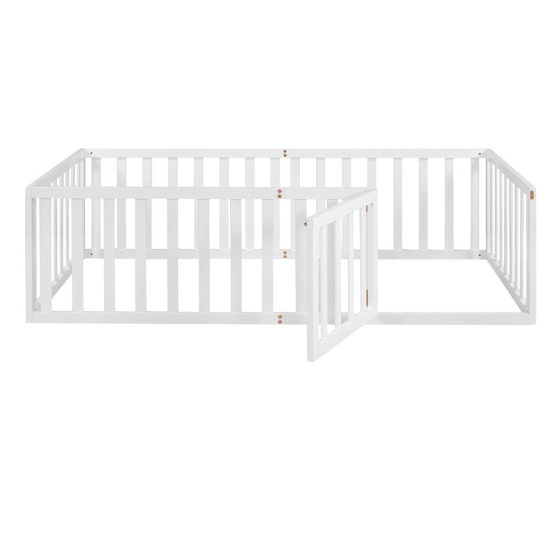 Wood Daybed Frame With Fence, Twin, White