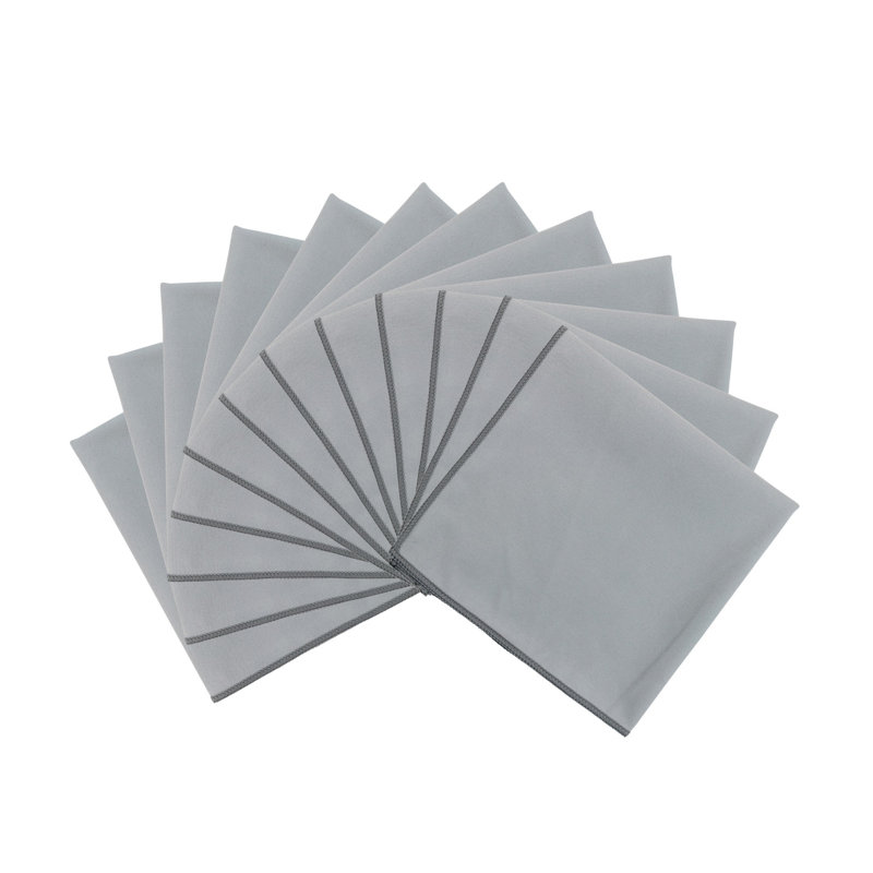 Smart Choice Microfiber Suede Window Cleaning Cloths (Pack of 12), Gray