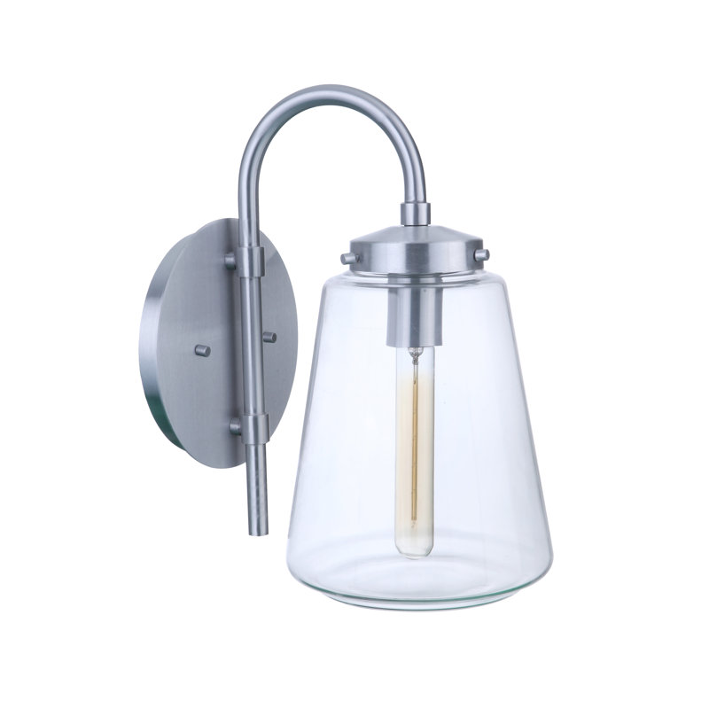 Laclede Wall Light, Satin Aluminum, 15" H x 7.75" W x 10.5" D
