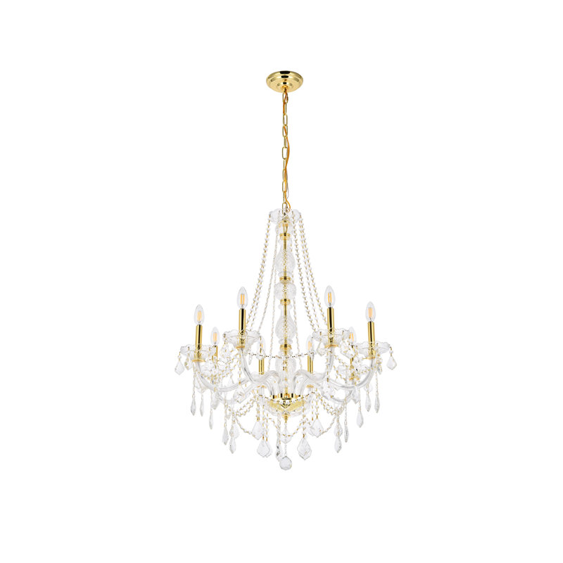 Lustre classique / traditionnel à lumières de style bougie Lincolndale, Coupe royale, Chrome, 8