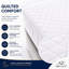 Waterproof Quilted Microfibre Mattress Protector Deep Fitted 30cm, White-374947946