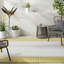 Tapis intérieur / extérieur jaune tissé à la machine Derle-775595384