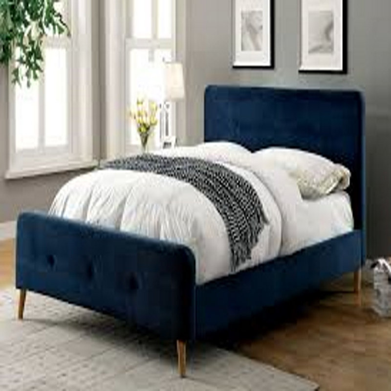 Lit tapissier Bayaud, Grand, Bleu