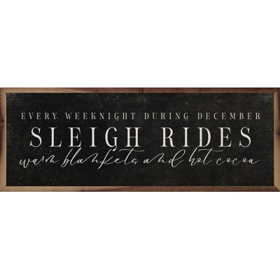 " During December Sleigh Rides Black "