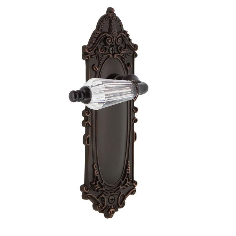 Fausse plaque victorienne simple avec levier de salon, Laiton non laqué