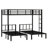 Metal Triple Bunk Bed With Safety Guardrails