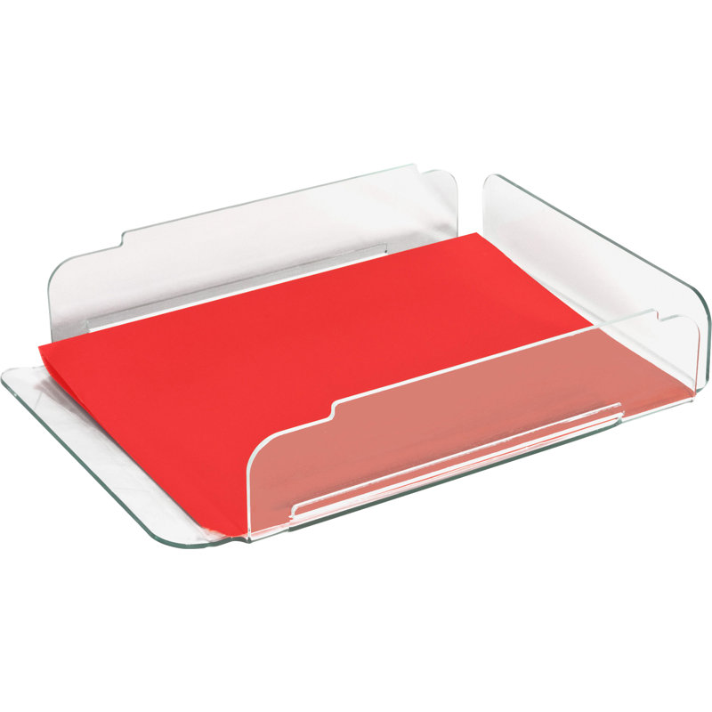 Clear and Green Acrylic Single Stack Letter Tray