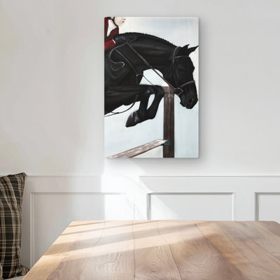 Riding Competition - Western Red Metal Print for Home Decor