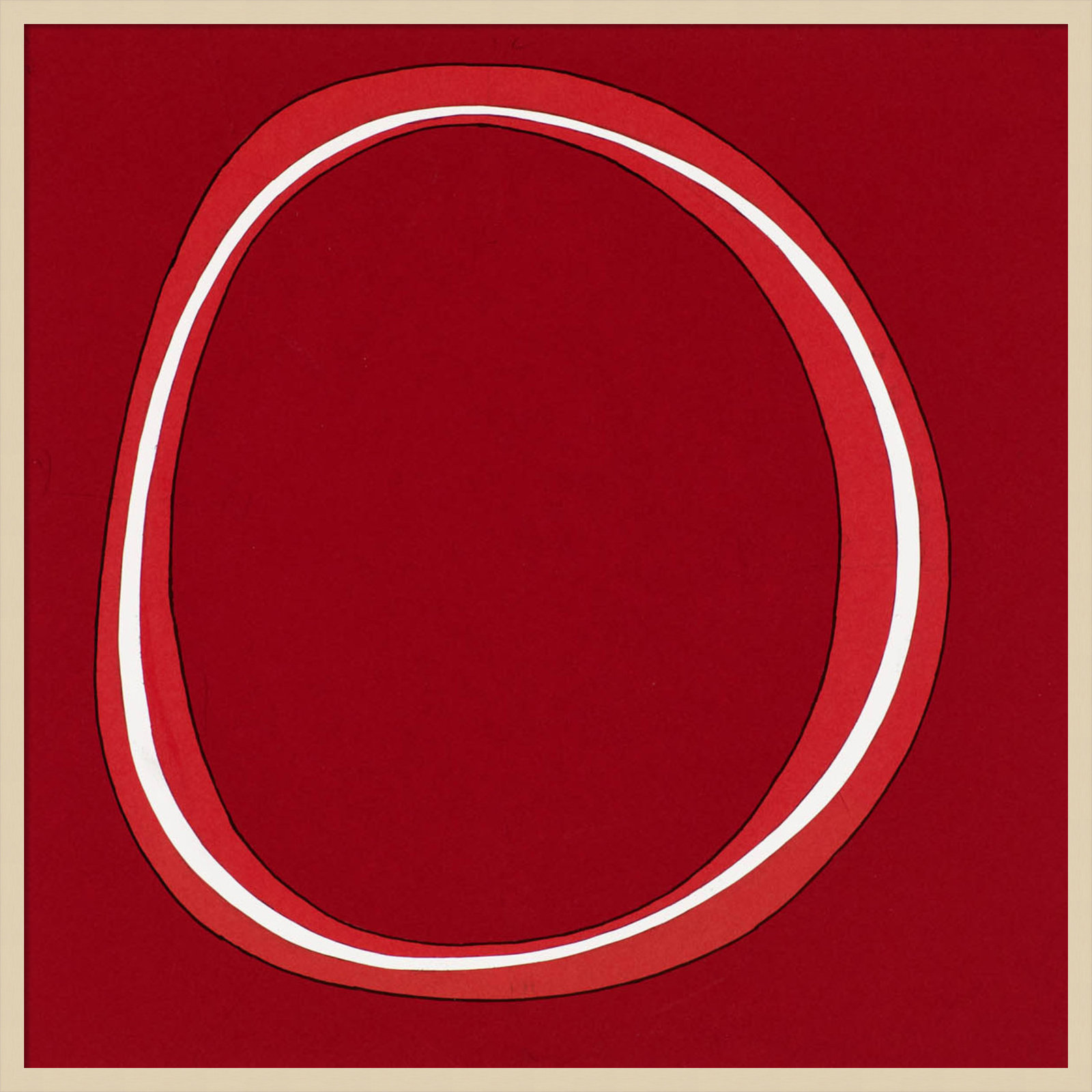 Red Circle by Alex Dunn, Brown, 41" H x 41" W