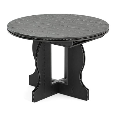 Table de salle à manger extensible ronde pour 4 à 8 personnes, dotée d'une base en bois robuste avec espace de rangement, convenant à la cuisine et au salon