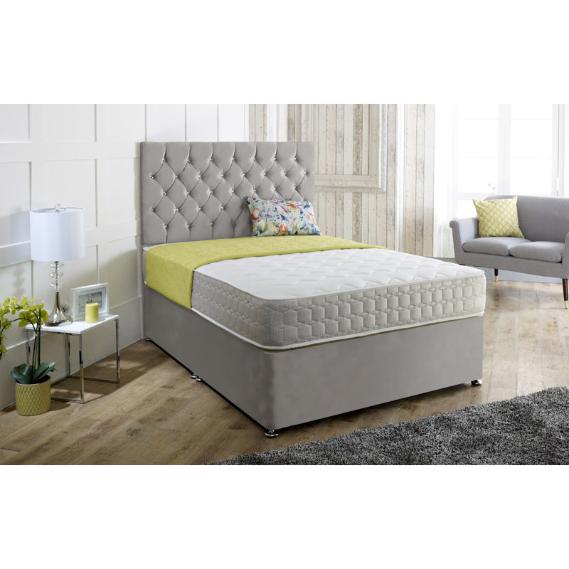 Keyla Divan Bed Base, Double (4'6), Silver