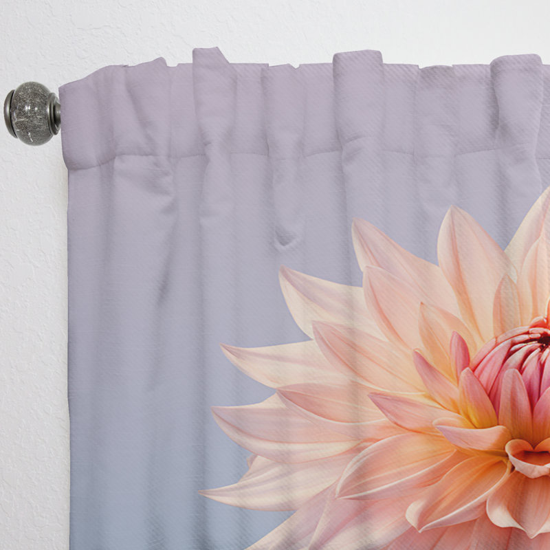 Jeanette Eternal Pink Dahlia Blooms - Dahlia Curtain - Velvet Room Darkening - 1 panel, 52" W x 90" L
