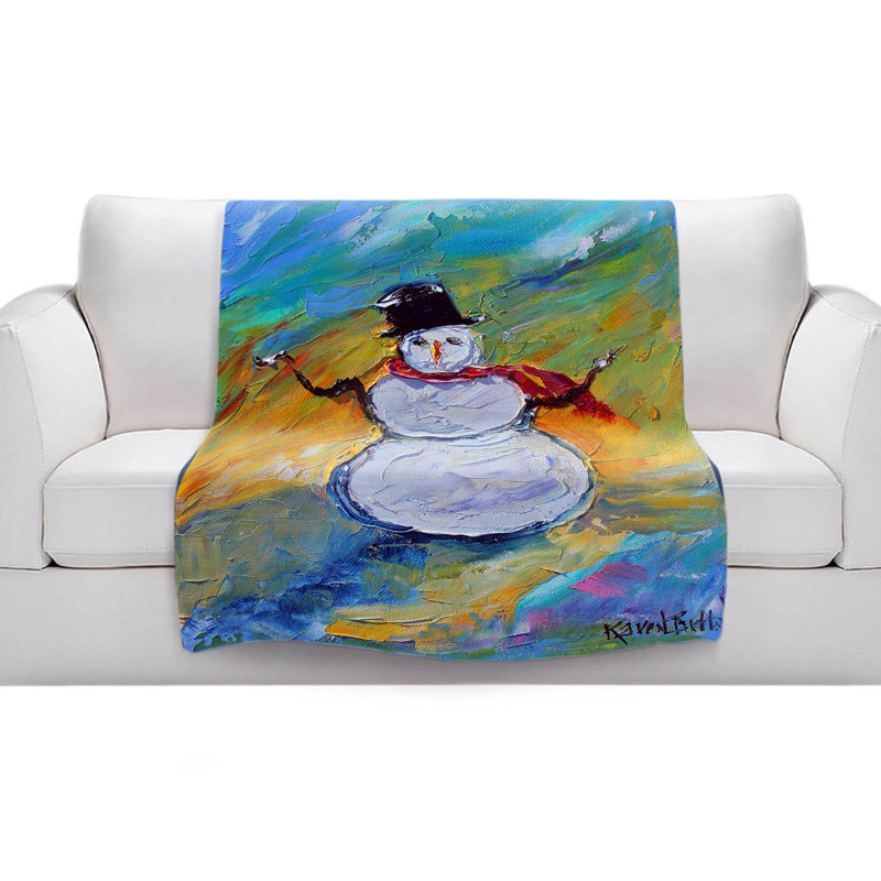 Couverture sherpa doux bonhomme de neige, l 68 po x L 80 po