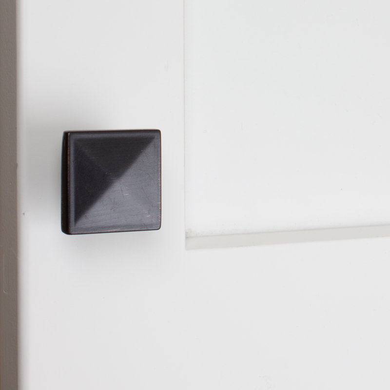 1 1/4" Length Square Knob, Oil Rubbed Bronze