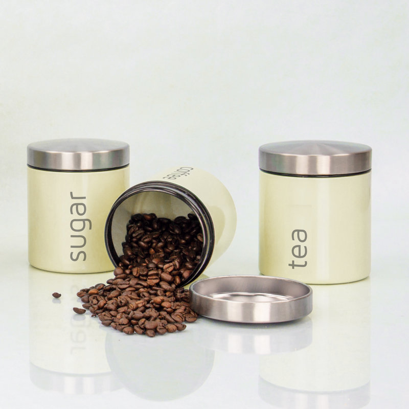 Dainty Metal Jar - Set of 3, Cream