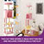 Cat Climbing Tree With Hammock, Scratching Posts, Two Dangling Balls, And Plush Hideaway, Cat Tower For Apartment-416438715