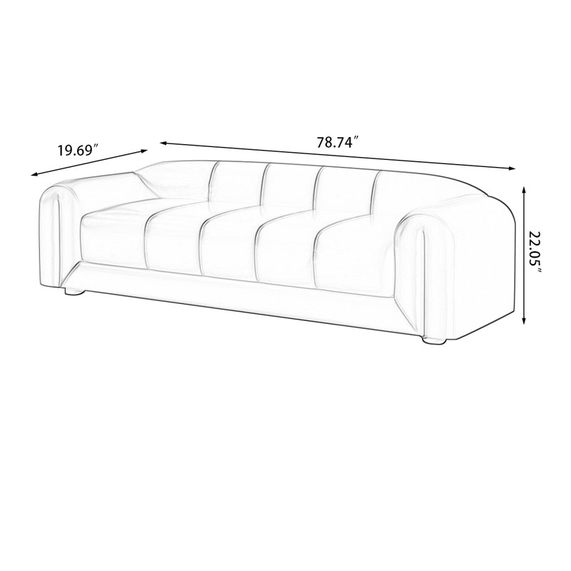 Banc avec revêtement, Brun, H 22,05 po x l 78,74 po x P 19,69 po