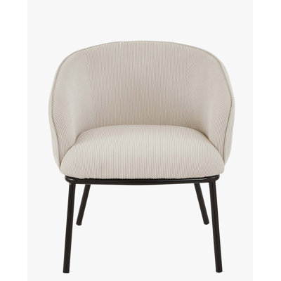 Mid-Century Corduroy Accent Chair with Metal Legs and Easy Assembly