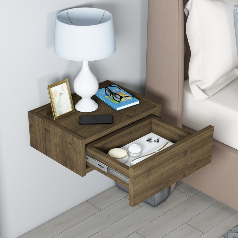 Locelso 40cm W 100% Chipboard Bedside Table, Brown