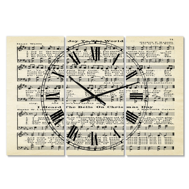 Horloge murale 3 panneaux Joy To The World
