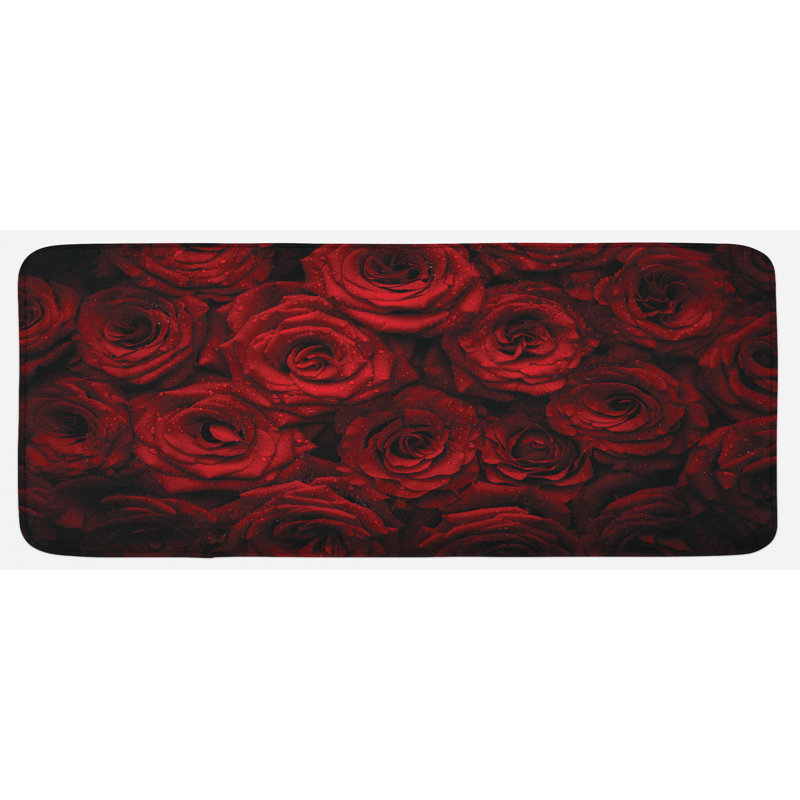 Traditional Floral Synthetic Kitchen Mat