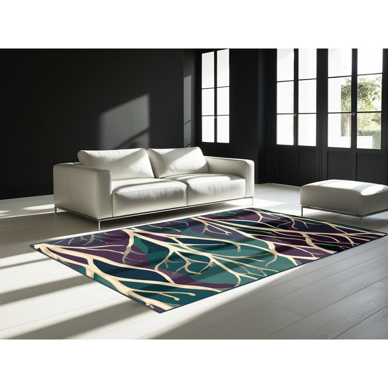 Velvet Leaves Rug, Rectangle 6' x 9'