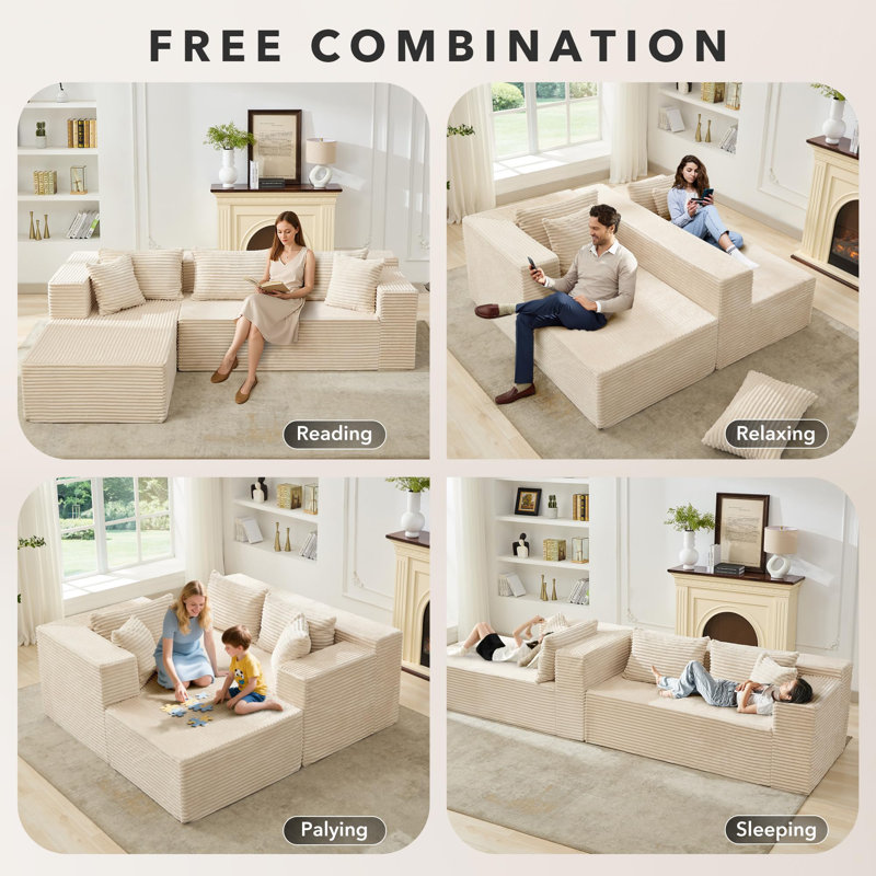 Sofa, Foam, Beige Polyurethane