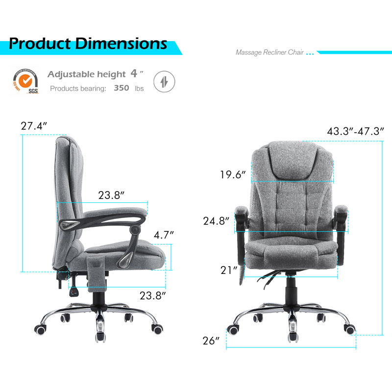 Inbox Zero Kaysee Executive Chair with Headrest