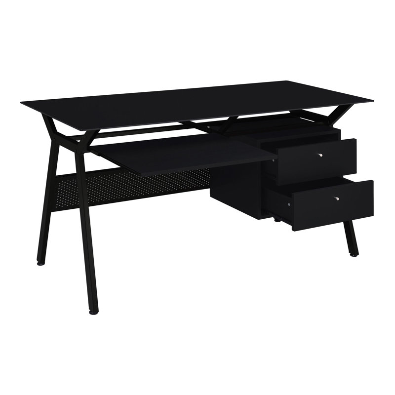 55-inch 2-drawer Computer Desk Keyboard Tray Black