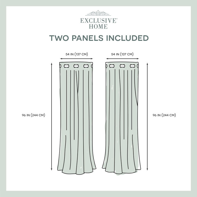 Paire de rideaux semi-transparents avec œillets Bellicent, L 54 po x L 84 po, Naturel