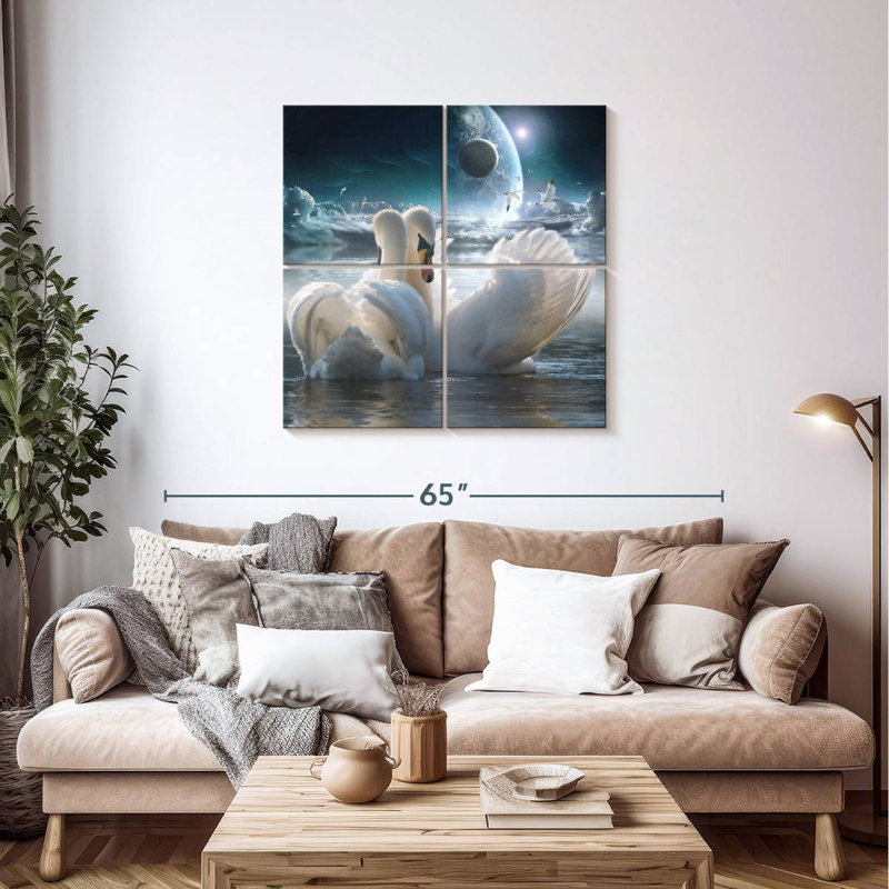 Brampt Celestial Swans, 38" H x 38" W