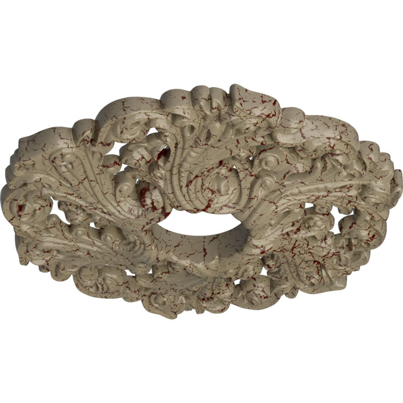 Médaillon de plafond Endurathane Sellek, DO 18 1/2 po x P 7/8 po x P 1 1/2 po (pour auvents jusqu'à 1 1/8 po), fini étain peint à la main