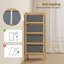  Chest of Drawers, 4 Drawers Dresser with Bamboo Frame, Cream White-150179764