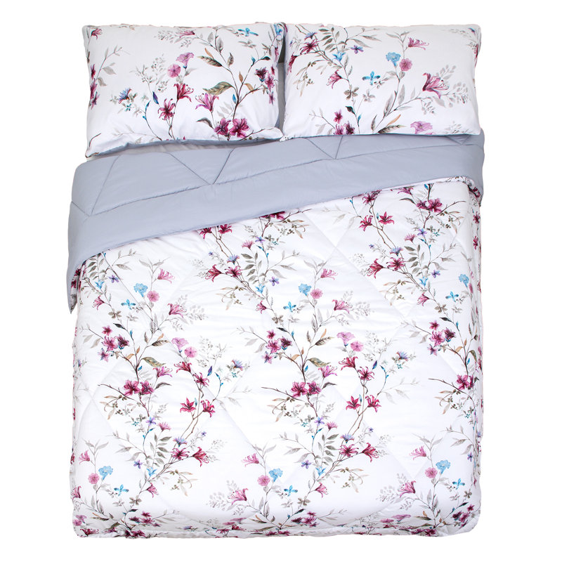 Ensemble d'édredon en microfibre réversible Vivae, Grand lit