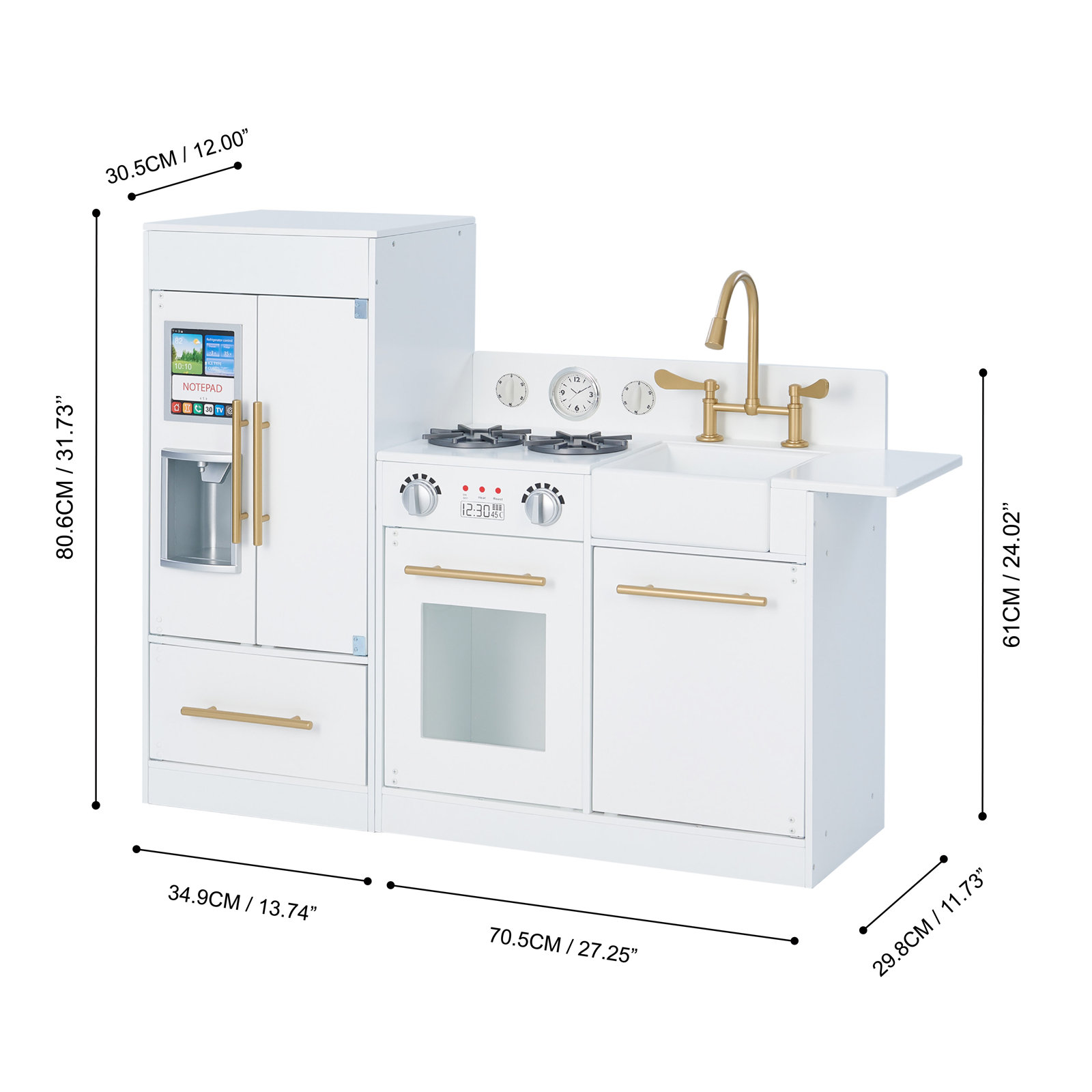 Teamson Kids Little Chef Charlotte Play Kitchen, White