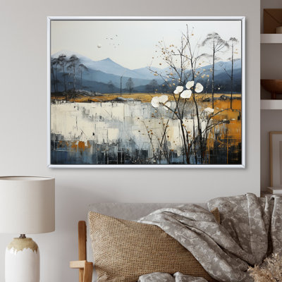 Minimalism Beige And Blue Countryside IV - Countryside Wall Art