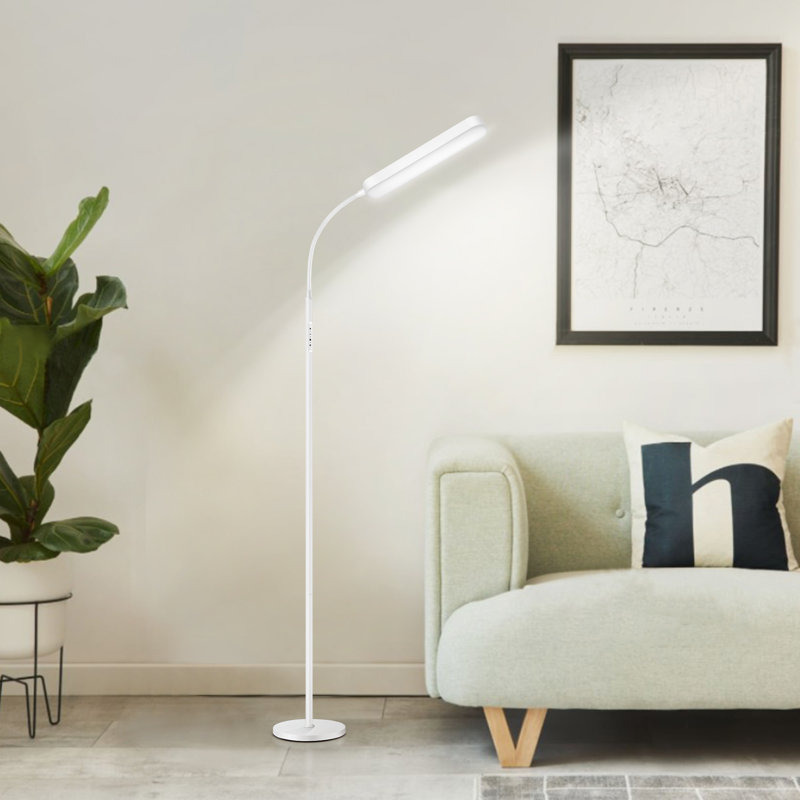 Dwayne 68.5'' Dimmable LED Task/Reading Floor Lamp with Remote & Touch Control, White