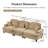 Elegant Mid Century Oversized Two Seater Sofa Couch with Flared Arms, Removable Skirts and Spindle Legs, Ideal for Living Room Comfort-706317308-706317309-706317304